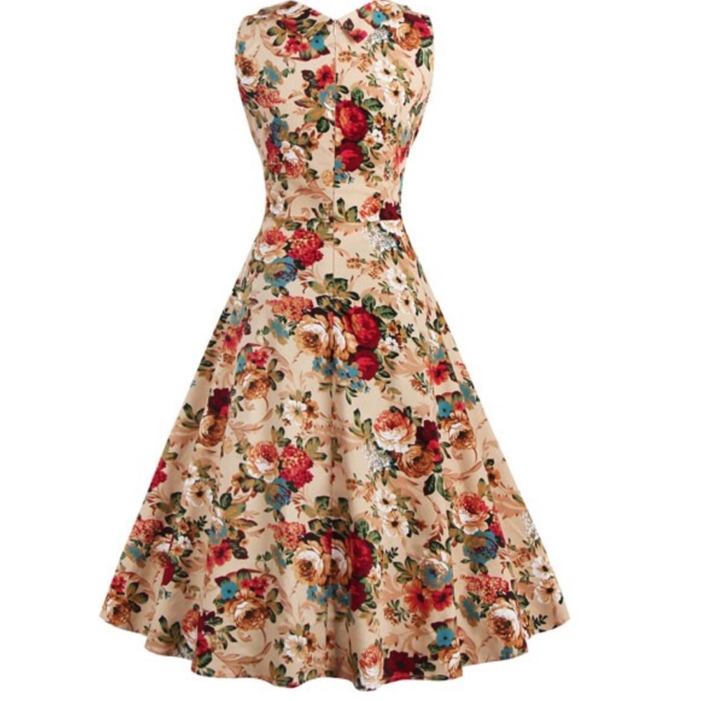💐 Rockabilly Floral Swing Ball Dress - Picture 3 of 8